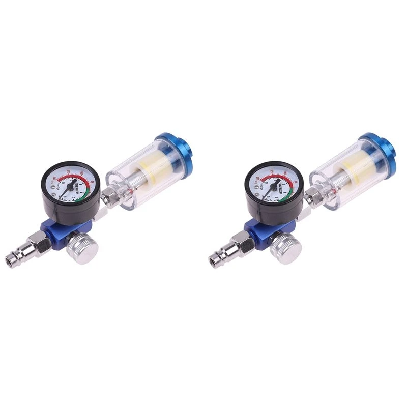 T19C 2X Pneumatic Spray Gun Air Regulator Gauge Water Trap Filter Tool EU Adapter Spray Gun Accessories