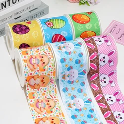 DIY Cartoon Easter Egg Bunny Printed Grosgrain Ribbon For Craft Supplies Sewing Accessories 5 Yards. 88167