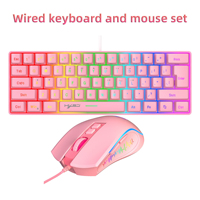 New wired teclado membrane 61-key Gamer keyboard mouse set RGB backlit keyboard colorful luminous 6-key gaming mouse keyboards