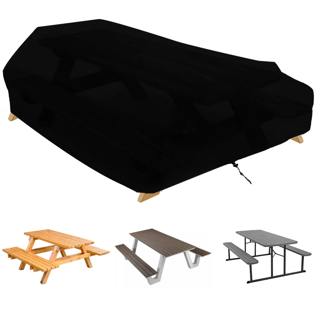 Patio Table Cover Extra Large Waterproof Rectangle Picnic Table Cover Patio Table Bench Covers Camping Outdoor 70x55x30 inches