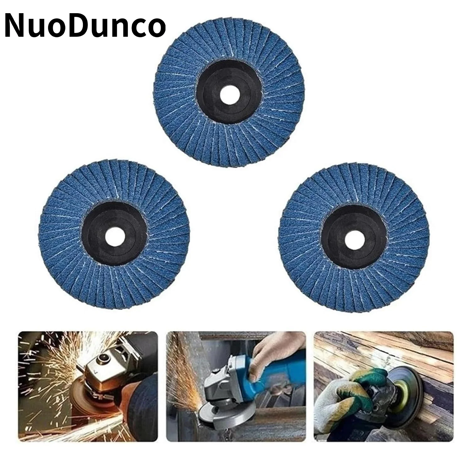 NuoDunco 4.5-5 inch Angle Grinder Sanding Disc Circular Resin Flat Flap Discs 40-120 Grit for polishin Wood Iron Plastic Cutting