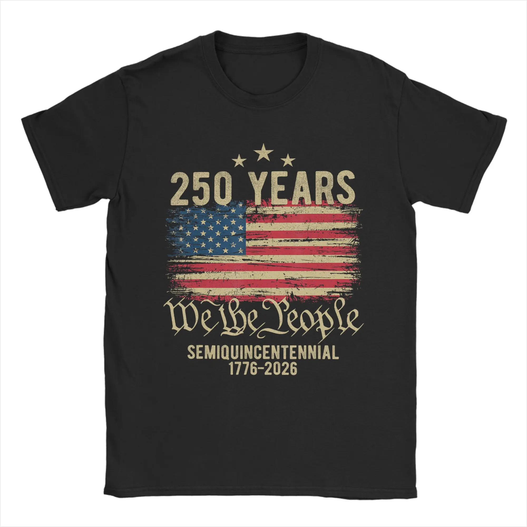 Years American Flag Th Anniversary USA T-Shirt Beach  100 Cotton T-Shirts For Men Harajuku Design Tshirt Short Sleeve Clothes