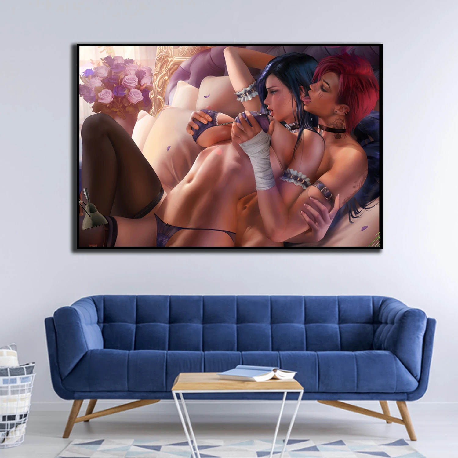 Online Game LOL Canvas Poster Caitlyn VI lesbian sexy HD large wall art decorative painting Home Decor Painting Custom size