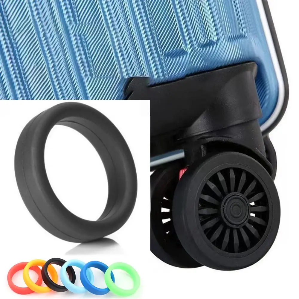 

2Pcs Thick Flat Rubber Ring Silicone Tightle Stretchable Wheel Ring Flexible Elastic Silicone Luggle Wheel Hoops Diameter 35mm