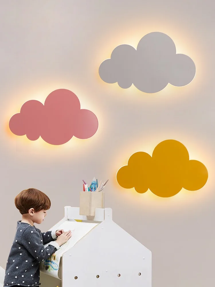 LED Wall Lamps New Colorful Children\'s Room Cloud Wall Lights Nordic Bedroom Bedside Lamps Home Decors Indoor Lighting Sconces