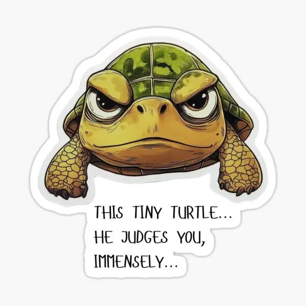 

This turtle.. he judges you Stickers Decorations Suv Bodywork Guitar Motorcycle Helmet Pickup Windshield Laptop Phone Bumper