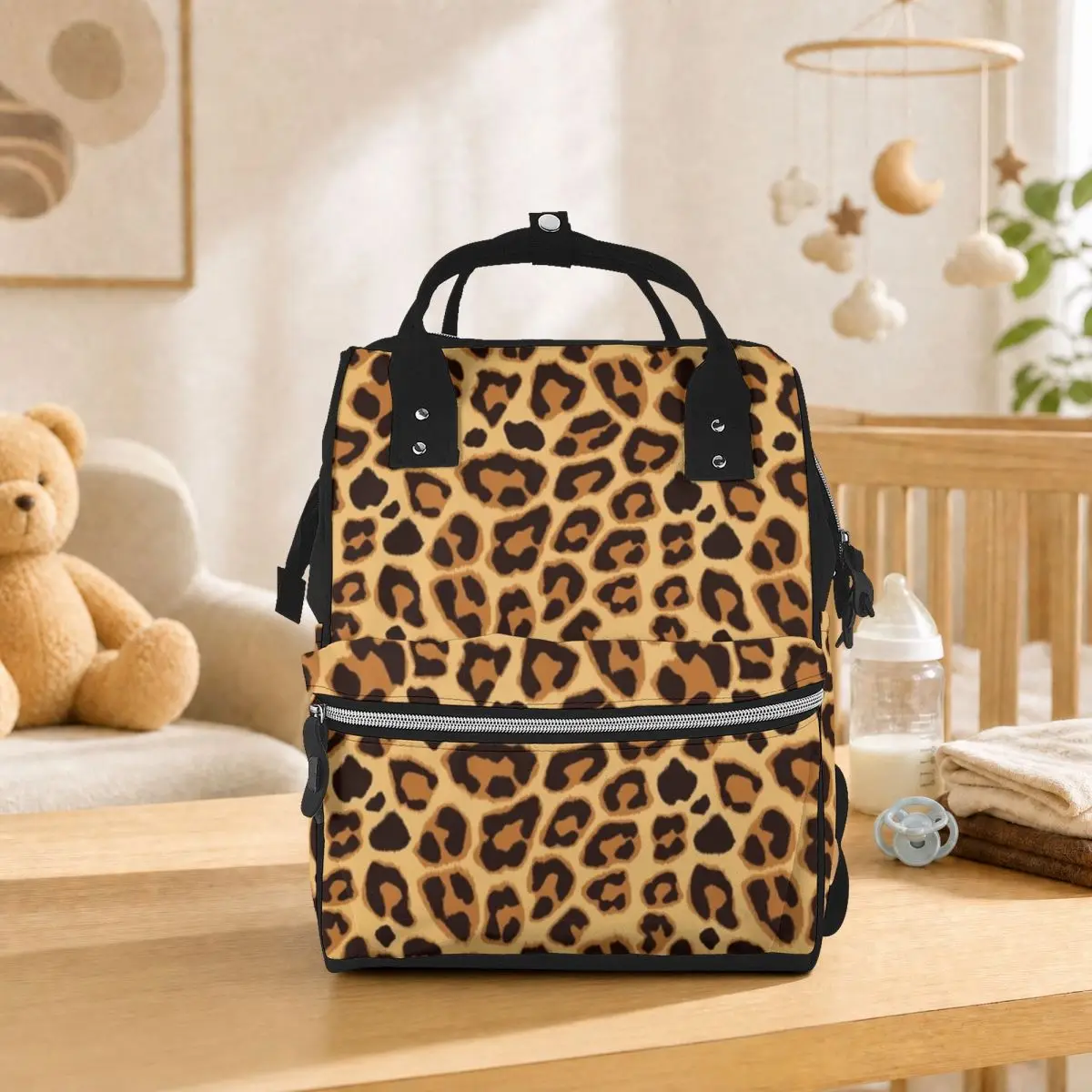 Leopard Print Student Backpack School Bag Hiking Travel Daypack for Men Women Bookbag Shoulder Bags