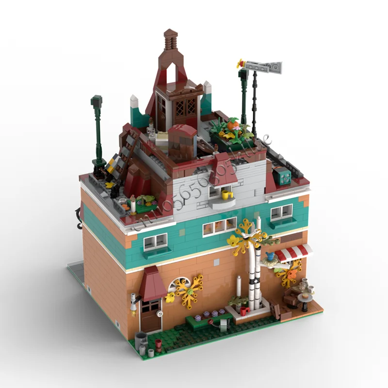 2533 Teile Street Club Town Kreatives Bausteinmodell, städtische Architektur mit Innendisplay, Spielzeug für Kinder, Montagegeschenk