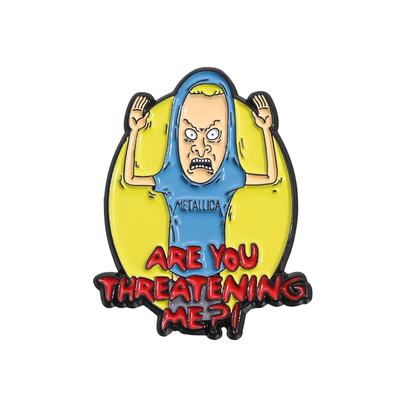 Retro Anime Enamel Pin — ARE YOU THREATENING ME?! image
