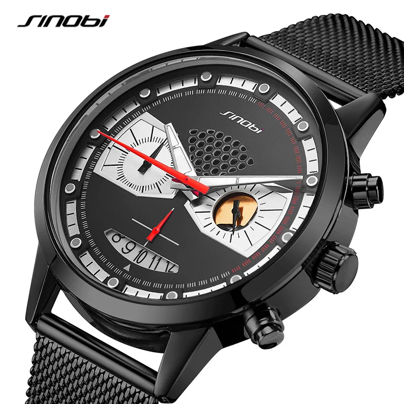 Sinobi Man Fashion Casual Watch Creative Chronograph Male Clock Sports Quartz Wrist Watches Original Owl Design erkek kol saati