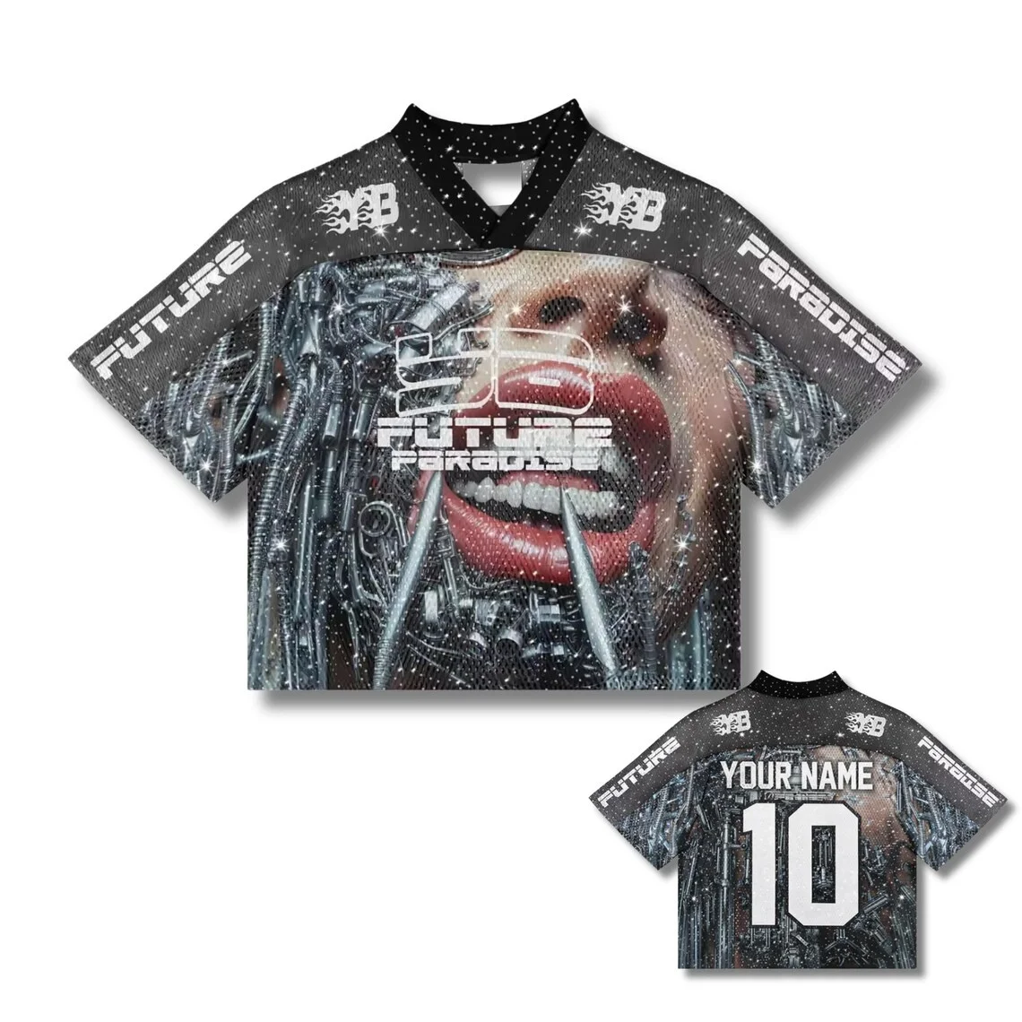Custom Eagle Crop Top Jersey 3D Mesh Shirt, Streetwear Football Style Women, Women's Sports T-Shirts - view 3