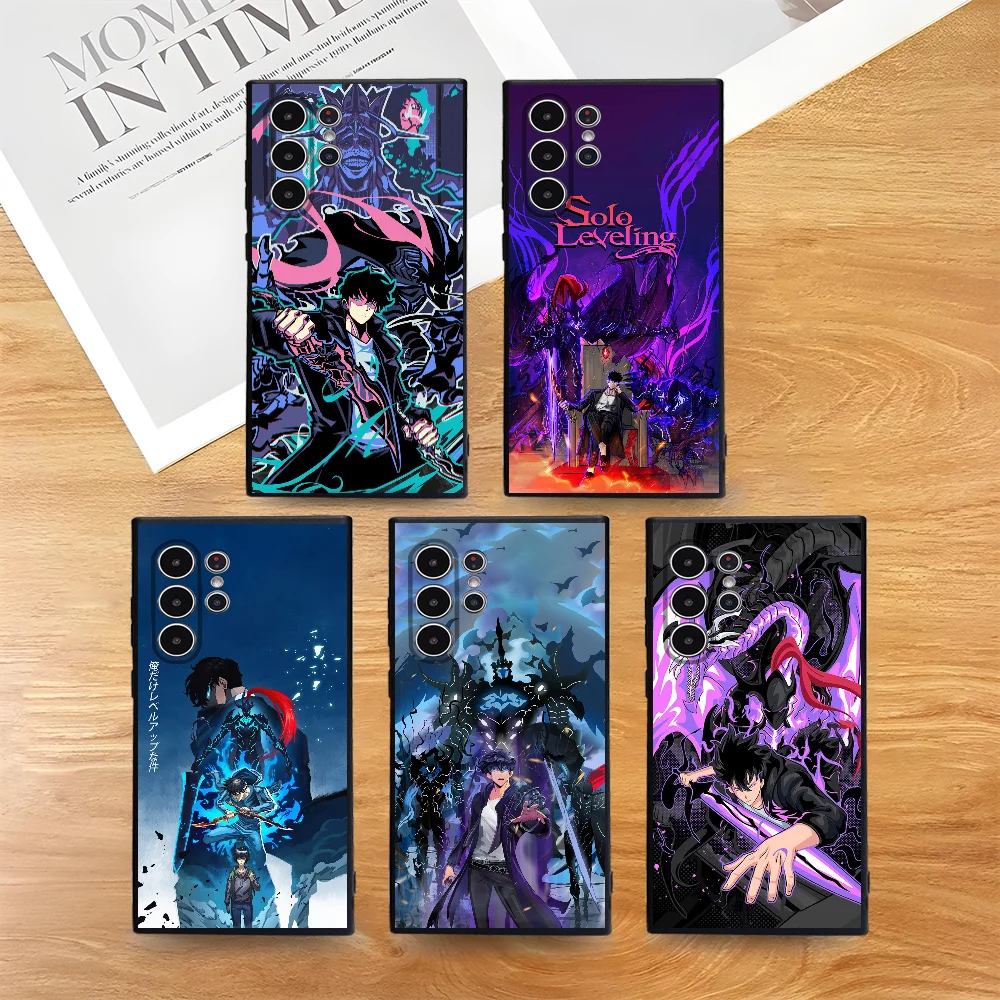 

Anime S-Solo Leveling Phone Case For Samsung Galaxy S25 S24 S22 S23 Ultra S21 S20 Plus 5G Frosted Non-Slip Full Cover Case