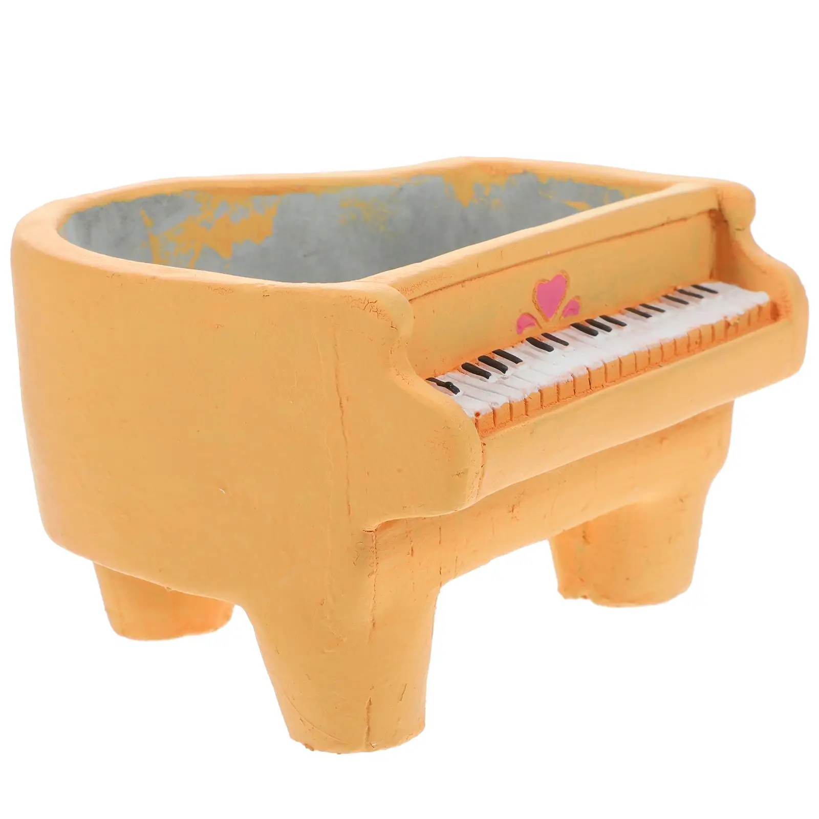 Mini Bonsai Flowerpot Cement Piano Shape Planter for Succulent Herbs Mini Plants Office Balcony Home Gardening Decor Plant