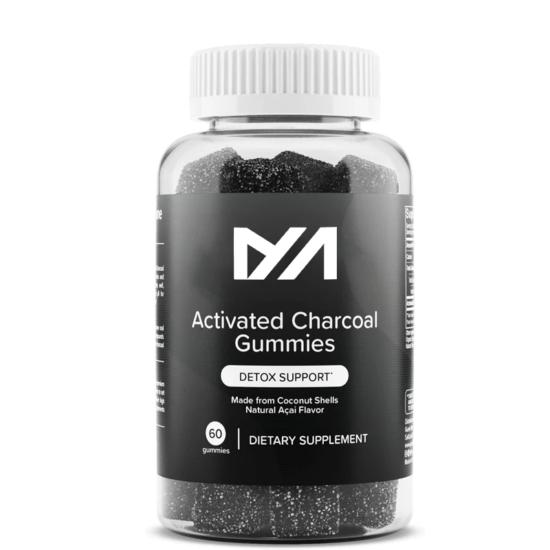 Nutrition coconut activated charcoal gummies - charcoal supplements for detoxification, oral health, and intestinal health