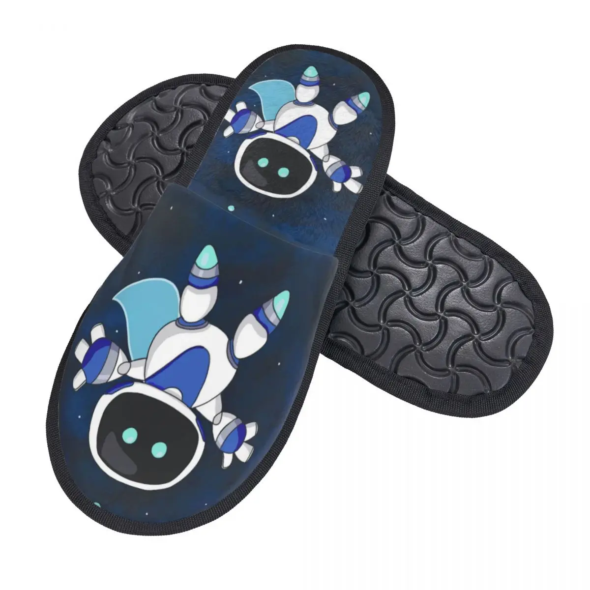 Custom A-Astro Bots Soft Scuff With Memory Foam Slippers Women Bedroom House Shoes