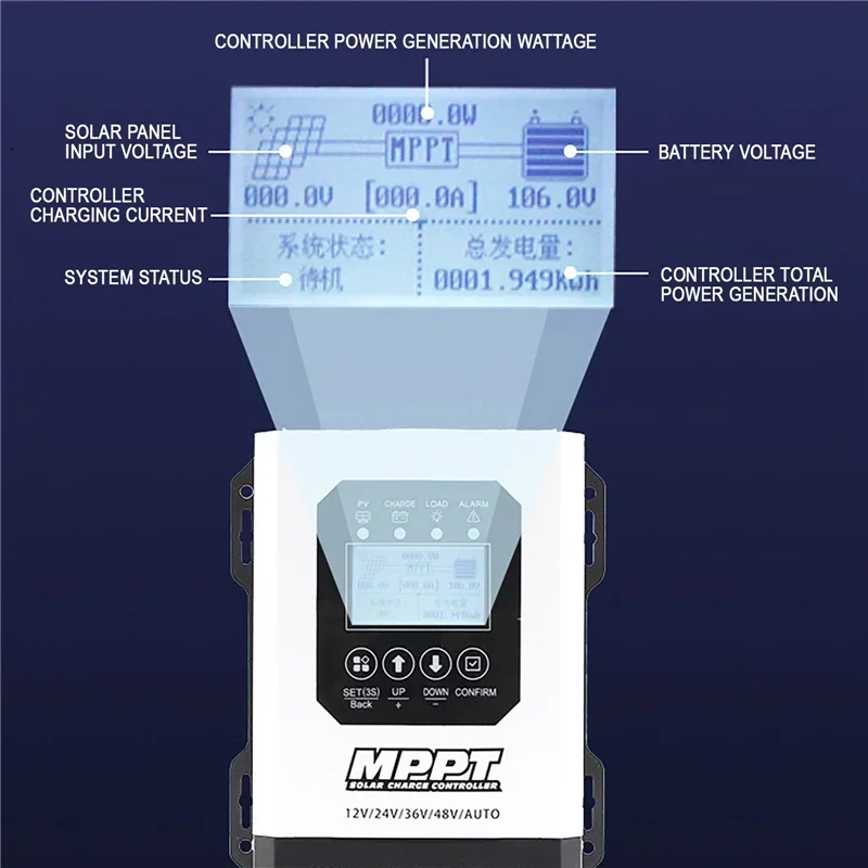 MAX 180VDC 12V 24V 36V 48V MPPT Solar Charge Controller 30A 40A 50A 60A Photovoltaic Solar Panel Charging PV Regulator