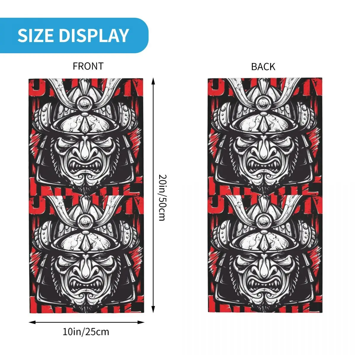 Impresionante Bandana dorada de demonio samurái para hombres y mujeres, máscara impresa, bufanda, pasamontañas multifunción, senderismo, pesca, lavable