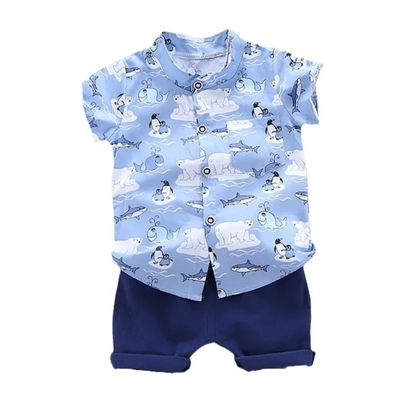 

New Summer Fashion Baby Clothes Suit Children Cartoon Shirt Shorts 2Pcs/Set Kids Boys Clothing Toddler Costume Infant Tracksuits