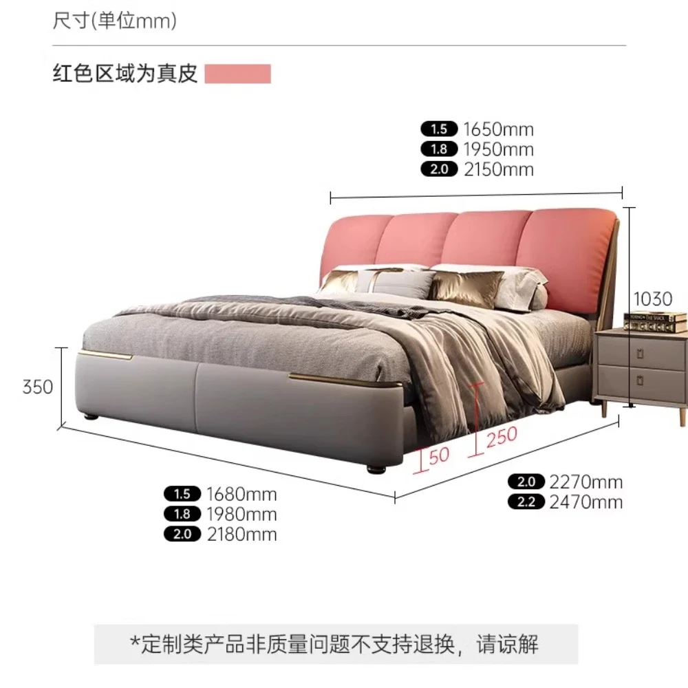 Marcos de cama modernos y elegantes, camas minimalistas europeas francesas para niños, tapicería doble, muebles para el hogar de Hotel Mobili Per La Casa