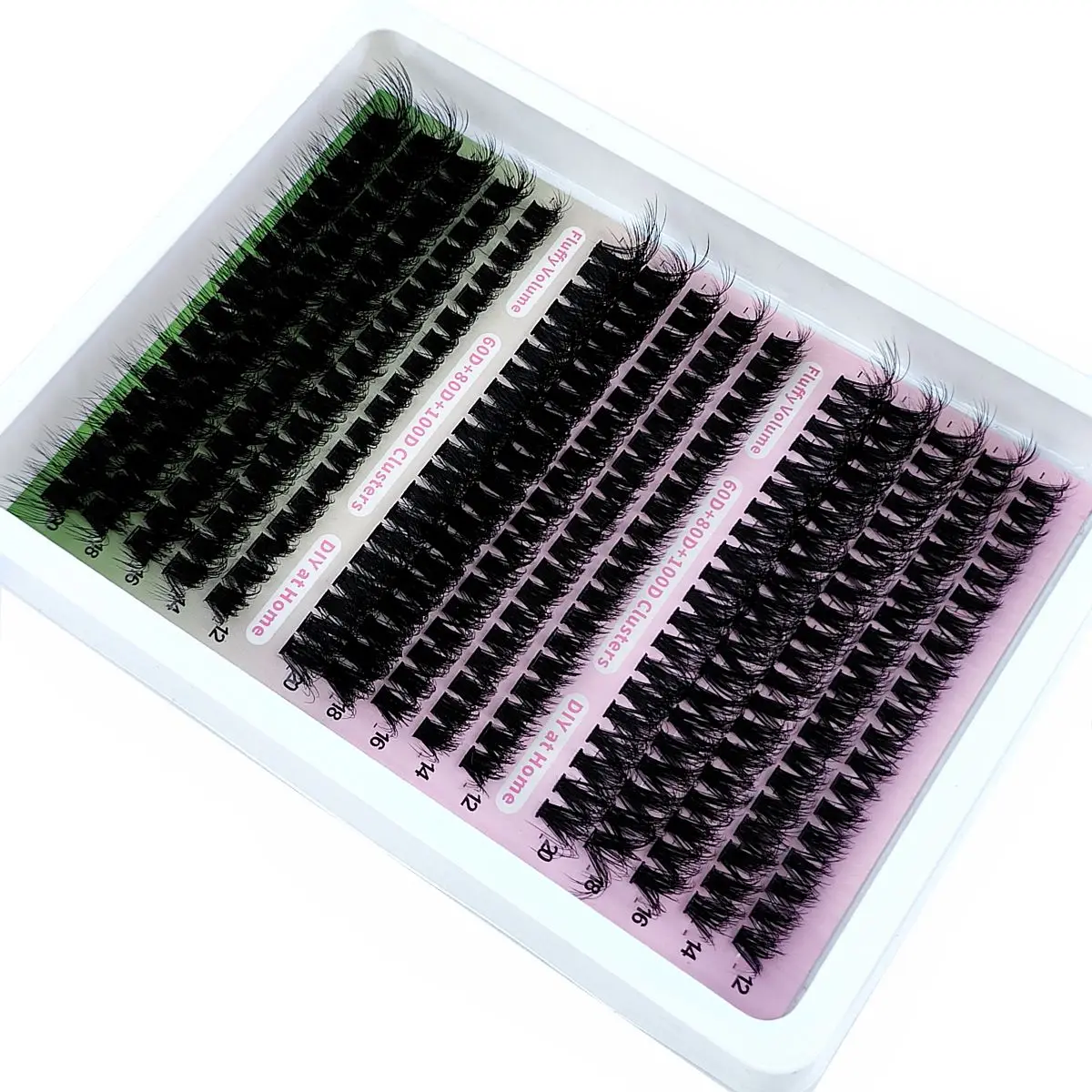 Neue 60D + 80D + 100D Flauschige Nerz Wimpern Segmentierte Natürliche Wimpern Verlängerung 10-20mm Mix Einzelne wimper Cluster Make-Up Wimpern – Detail 4