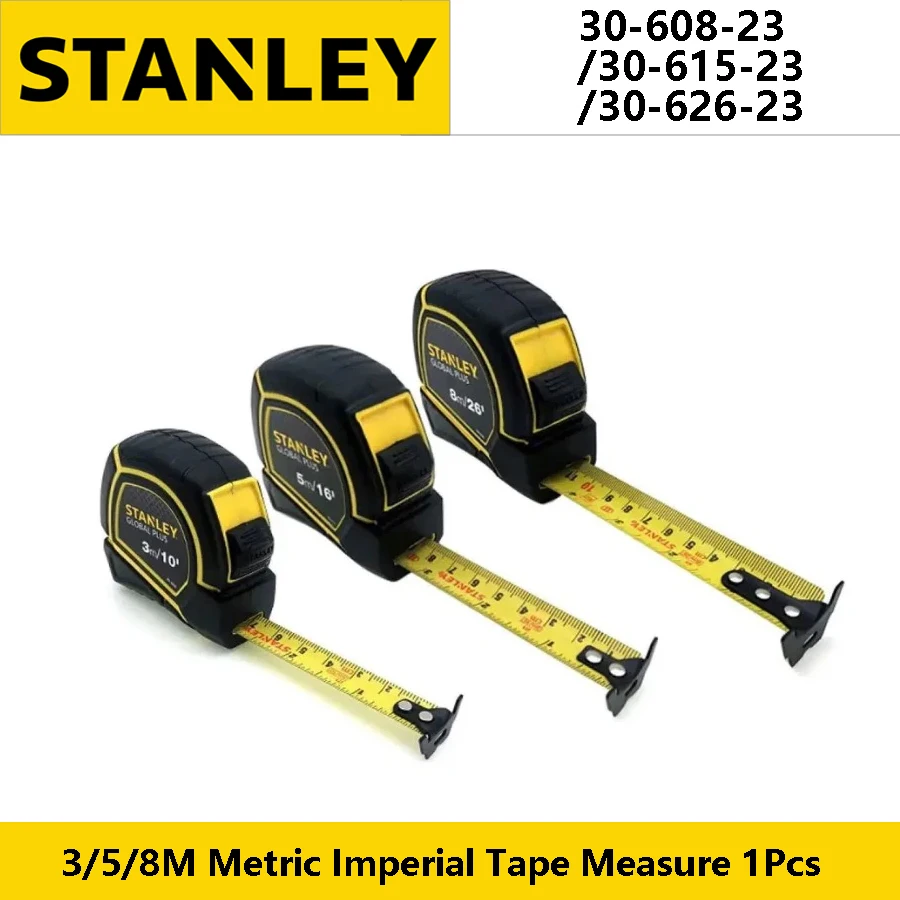 STANLEY Metric Imperial Tape Measure 1Pcs 3/5/8M High Precision Wear Resistant Hand Tool 30-608-23/30-615-23/30-626-23