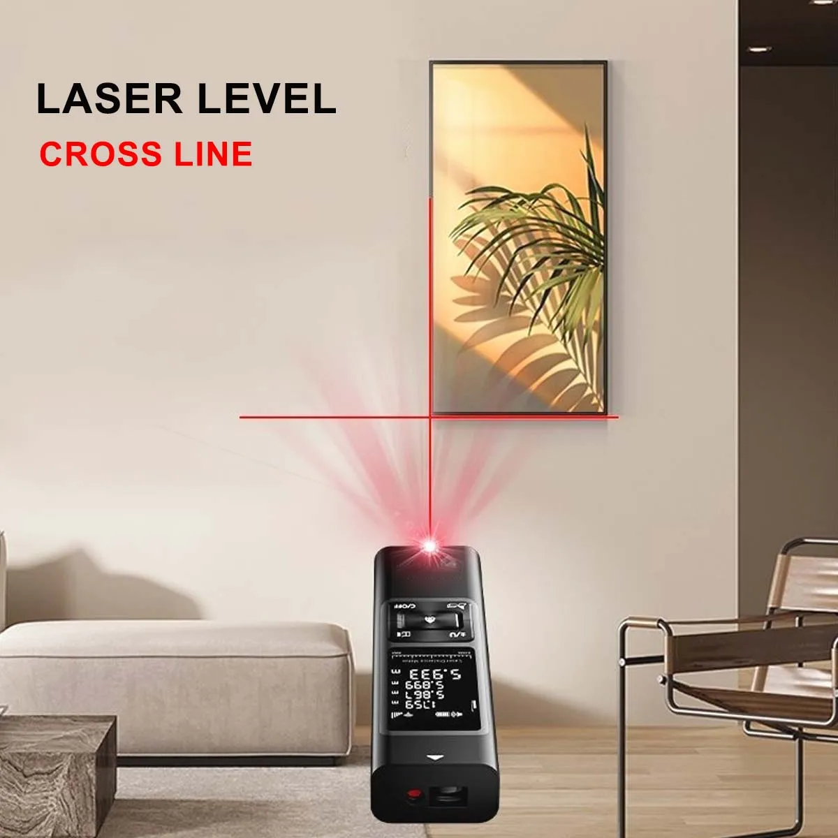 2IN1 wiederaufladbarer Laser-Entfernungsmesser 80M 40M Lasermeter mit digitalem Winkellaser-Nivelliergerät, Kreuzlinien-Laserband mit elektronischer Nivellierung