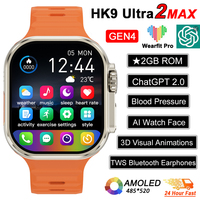 New HK9 Ultra2 Max Google Map NFC Smart Watch 32G Memory Music Video Bluetooth Call Waterproof Smart Watch Men For Android iOS