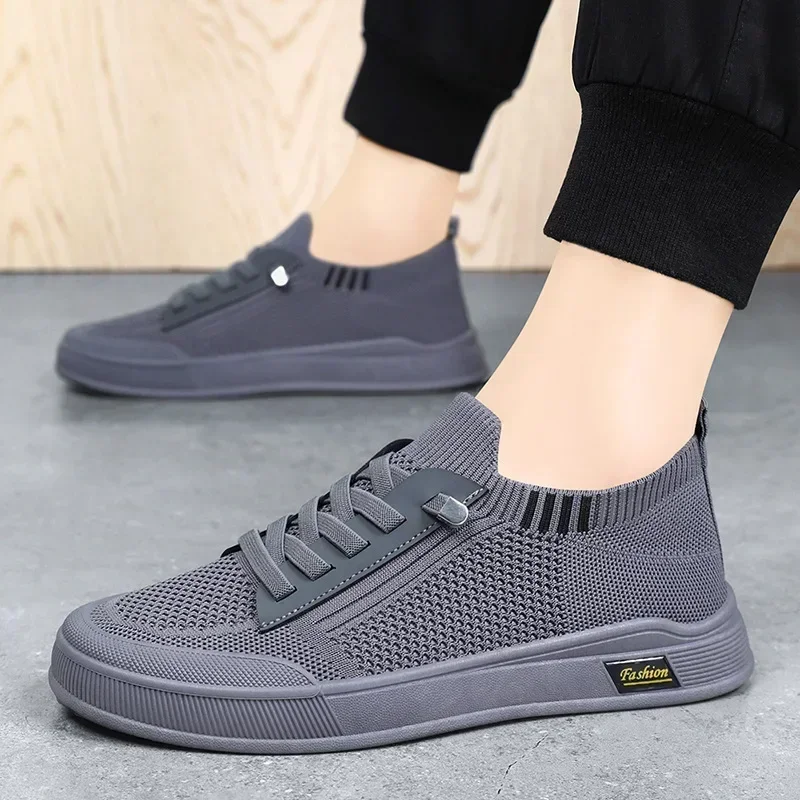 Summer Breathable Mesh Sports And Leisure Men\'s Soft-Soled Flat Shoes Running Wear Resistant Mesh Shoes