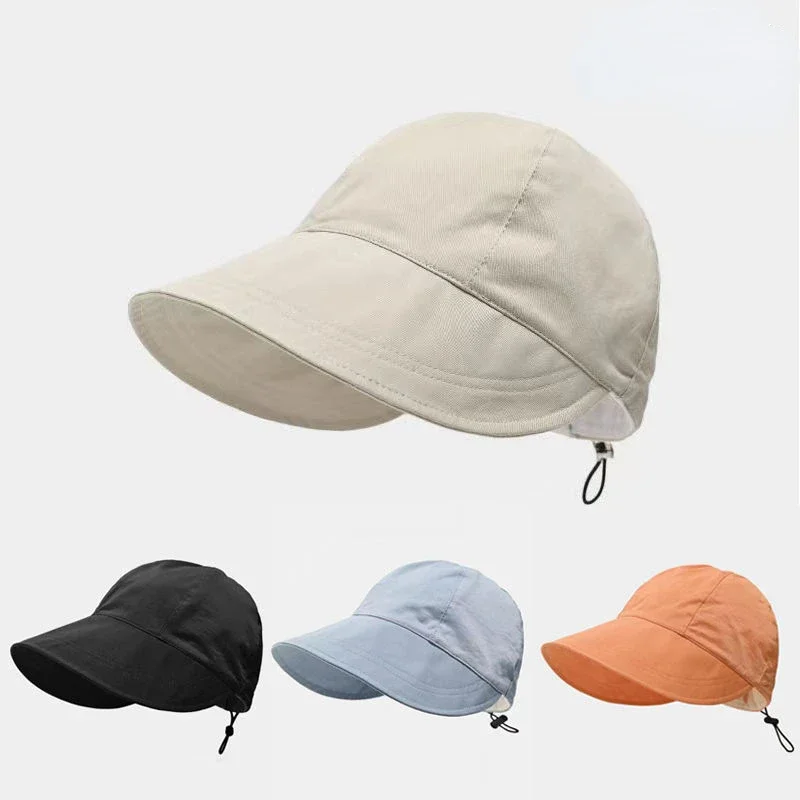 1/2PCS Foldable Wide Brim Sun Hat Bonnet Drawstring Adjustable Caps For Women Beach Hats Summer Waterproof Visors Fisherman Cap