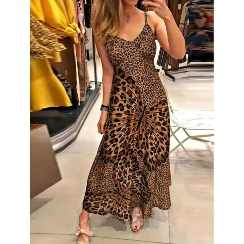 

Couple's Matching Outfits Leopard Print Women's Sle Casual Sportswear Seven-Quarter Sve Autumn Season