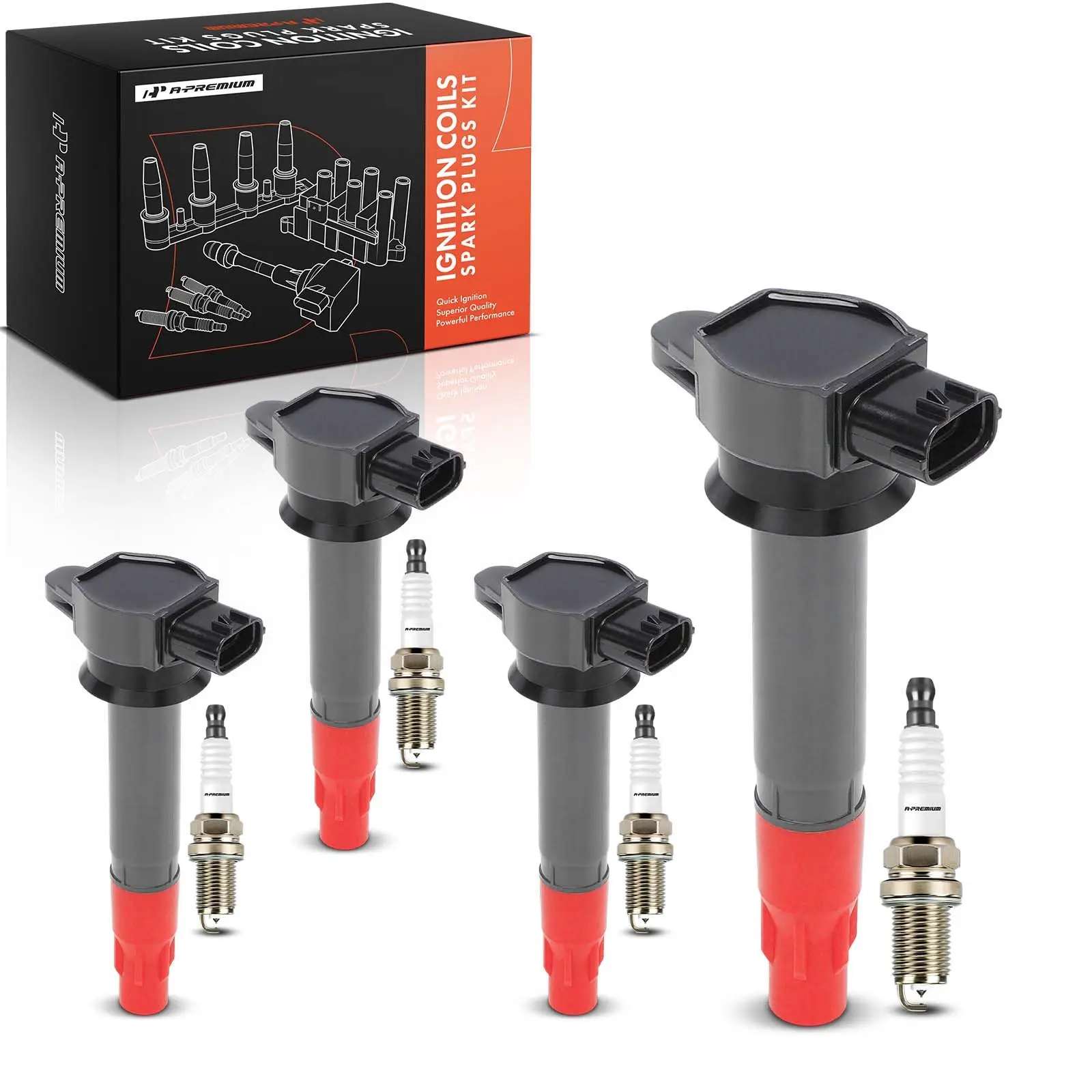 A-Premium 4x Ignition Coils & 4x Iridium Spark Plug Kit for Mitsubishi Outlander 10-13 2.4L