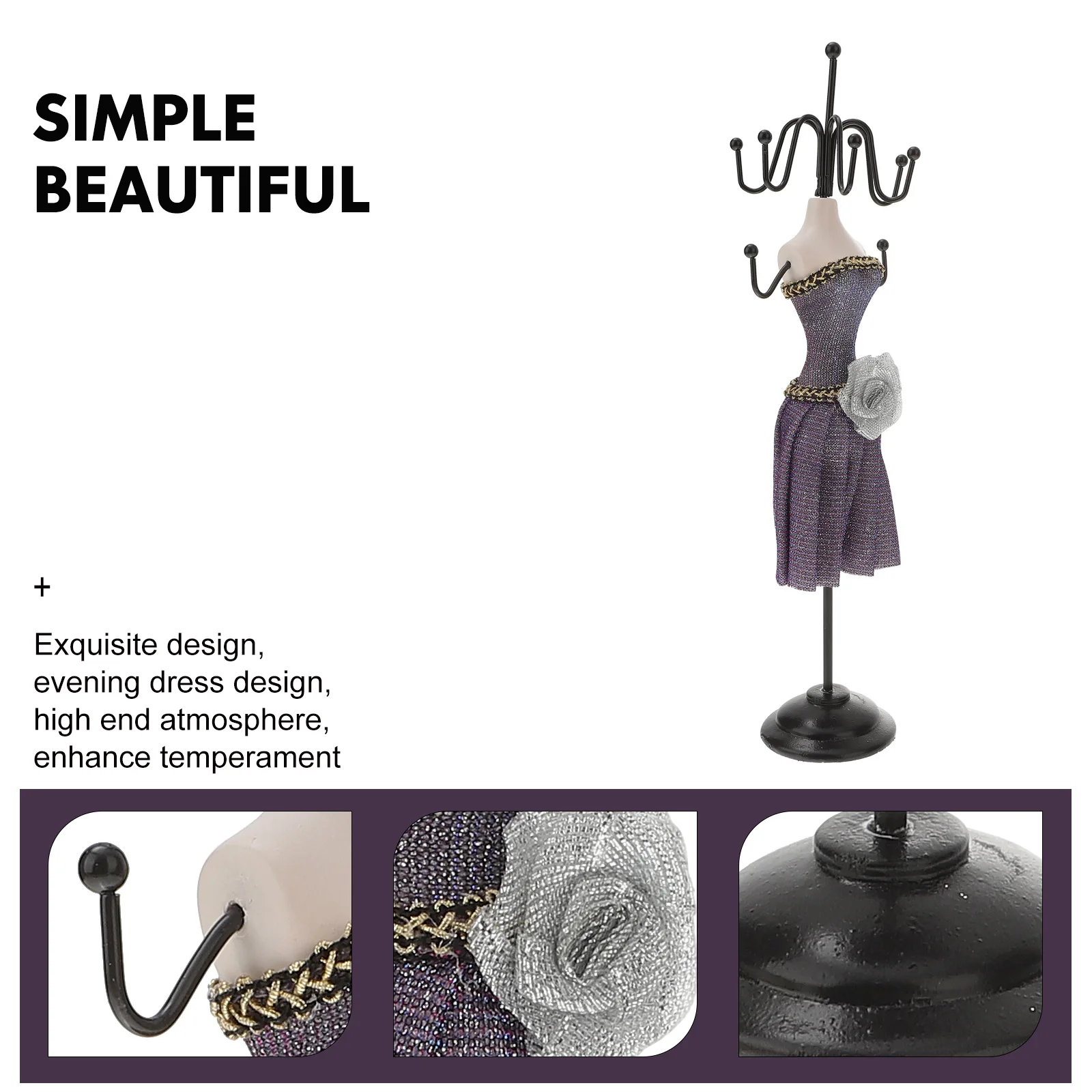 

Легкий железный держатель для ювелирных изделий, подставка с несколькими крючками, органайзер для ожерелья и сережек для домашней стойки, стойка для ювелирных изделий