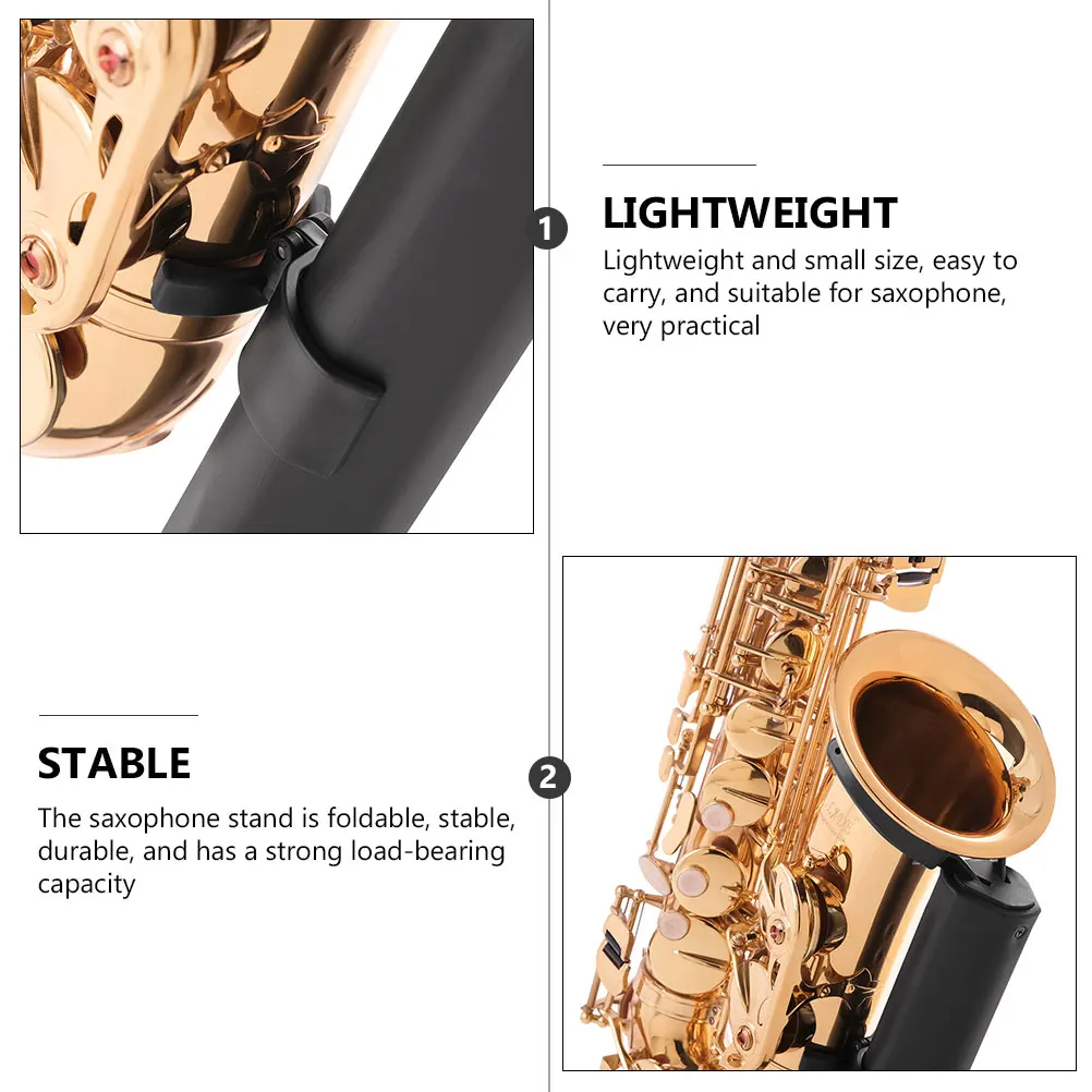 

Saxophone Stand Tenor Bracket Holder Creative Portable Foldable for Black Hanger Non-skid