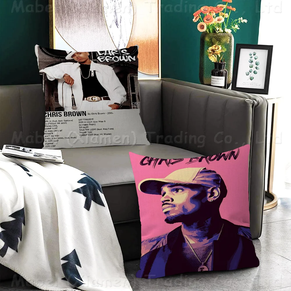 Chris Brown Classic Movie Pillow Gift Home Office Decoration Bedroom Sofa Car Cushion Cover Case 45x45