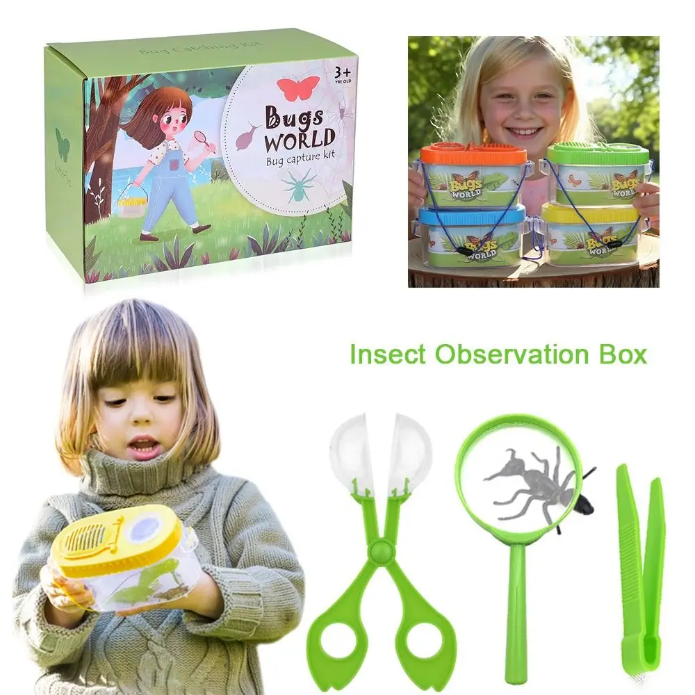 6PCS/Set Multicolor Outdoor Nature Exploration Tool Insect Viewer Plastic Insect Observation Box Insect Catcher