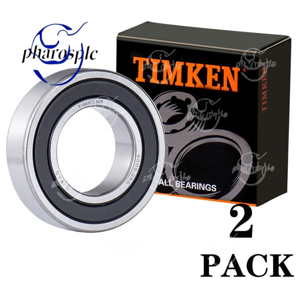 

(2 PACK) TIMKEN 6005-2RS 25X47X12MM Double Rubber Seal Ball Bearings