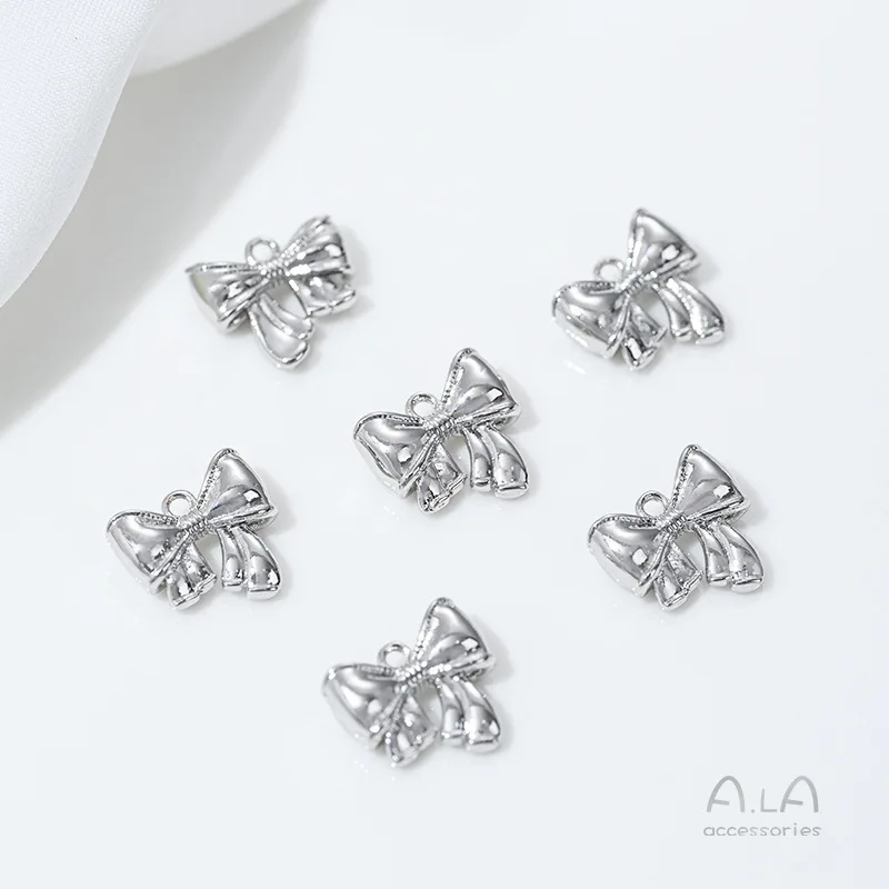 

14K Gold Bag Fashion Light Luxury Exquisite Three-dimensional Bow Pendant DIY Bracelet Necklace Ear Jewelry Pendant