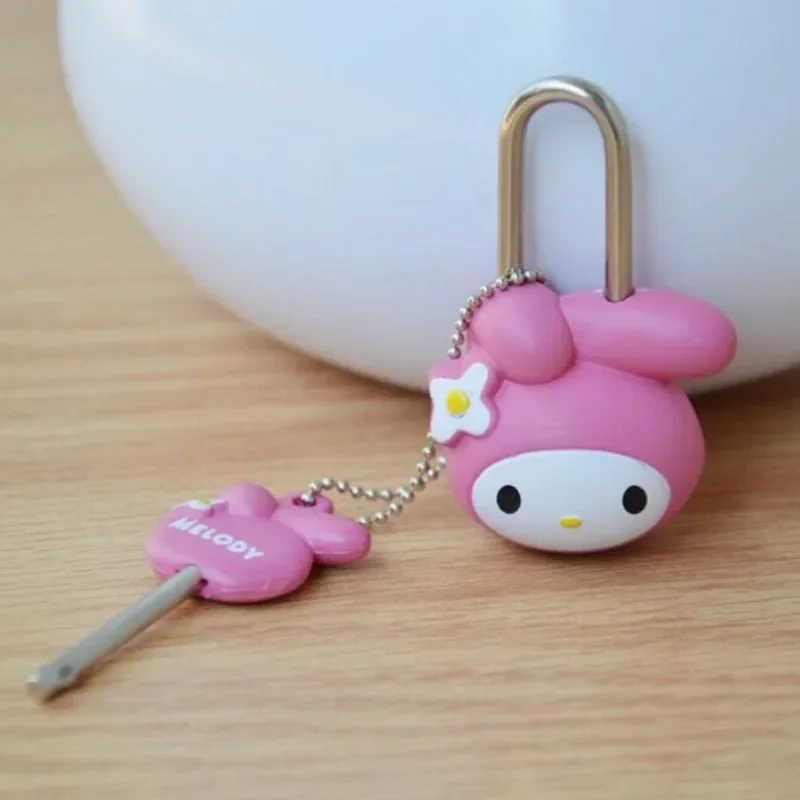 Sanrio Hello Kitty Melody Padlock Diary Lock Cartoon Zipper Bag Backpack Handbag Drawer Cabinet Luggage Mini Plastic Lock Tools