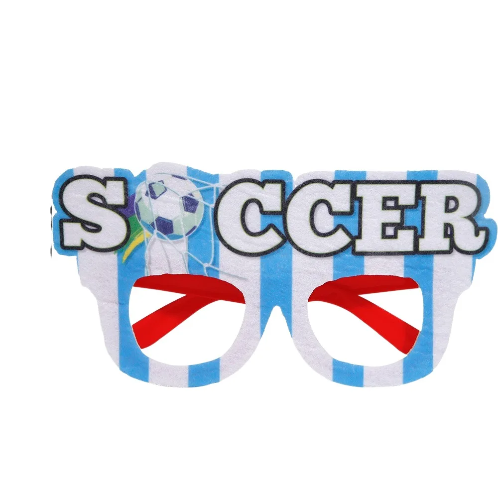 Props Felt Football Themed Glasses Soccer Horn Cheering Props Glasses Plastic Colorful European Cup Decorations Frame Gift