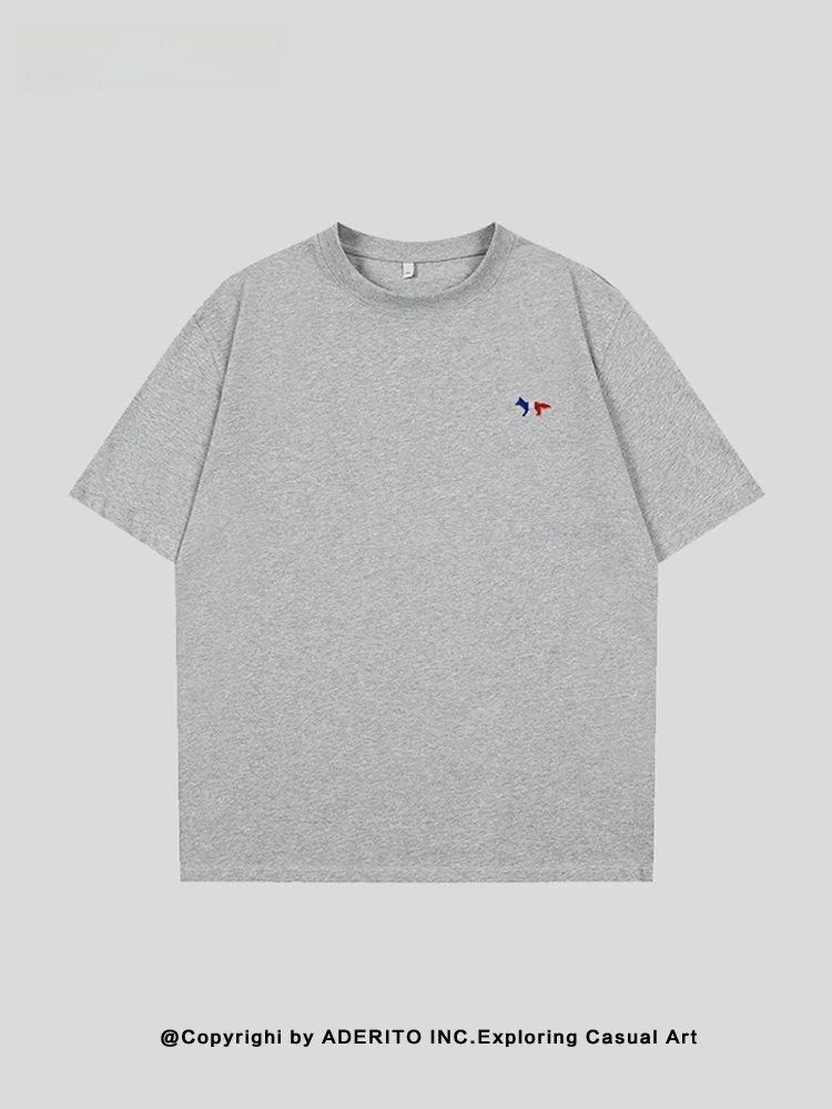 

Простая футболка с коротким рукавом и вышитым сердечком для мужчин и женщин, свободного кроя, универсальная, модная, брендовая, хлопковая, летняя.