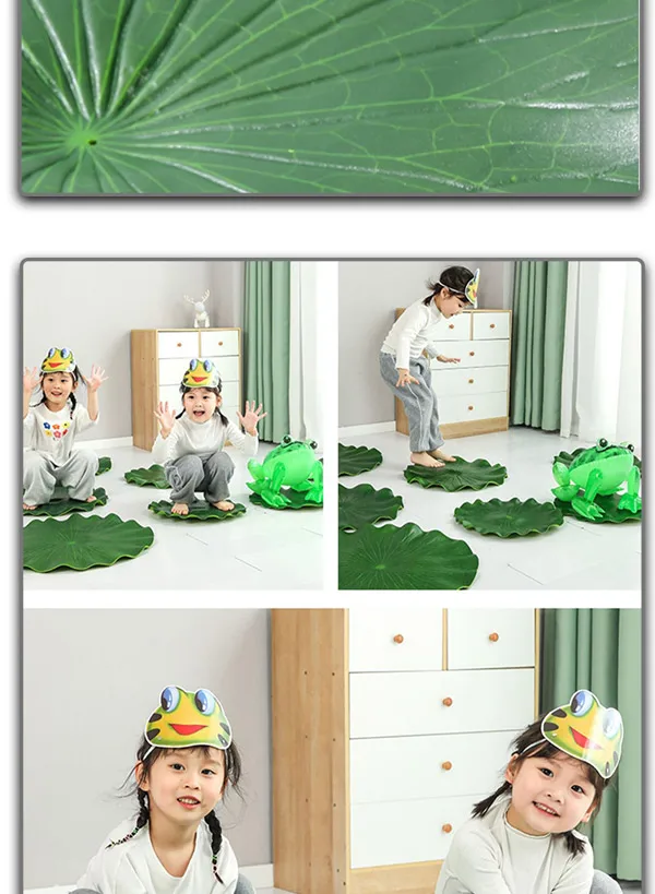 Kinder-Lotusblatt-Sprungmatte Set Sensorisches Training EVA-Schaum Frosch-Sprungspiel Spielrequisite für Kinder Kindergarten – Detail 9