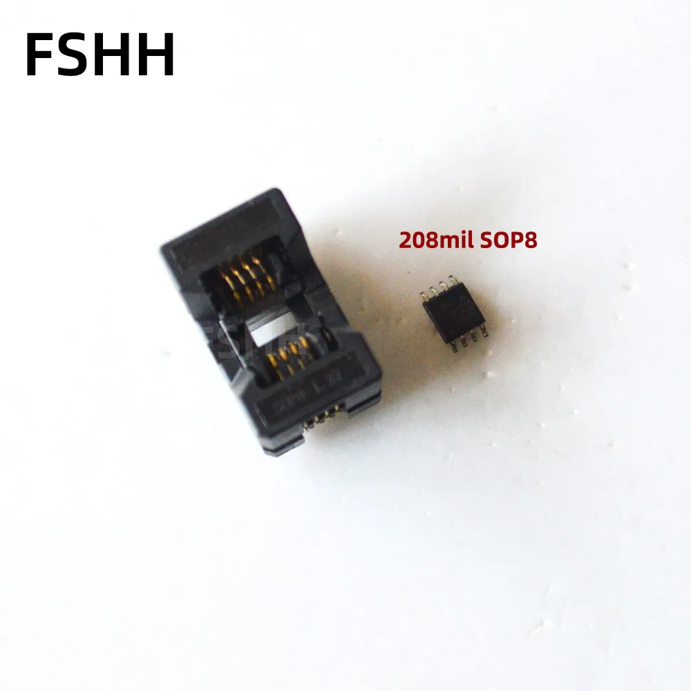 Push Type 208mil SOP8 test socket SPI FLASH SOIC8 wide SOP8 adapter 1.27mm Pin Pitch