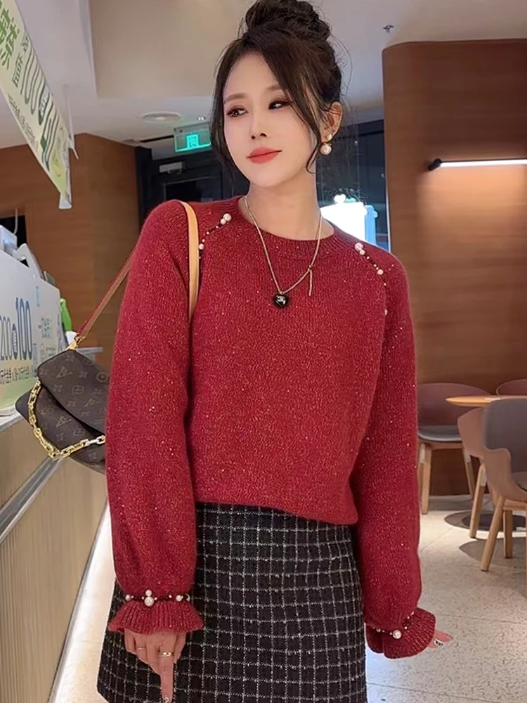 Thiened rotondo Ne Bell Sve maglione da donna autunno inverno nuovo Sle bellissimo top interno lavorato a maglia dolce Sle vestibilità ampia