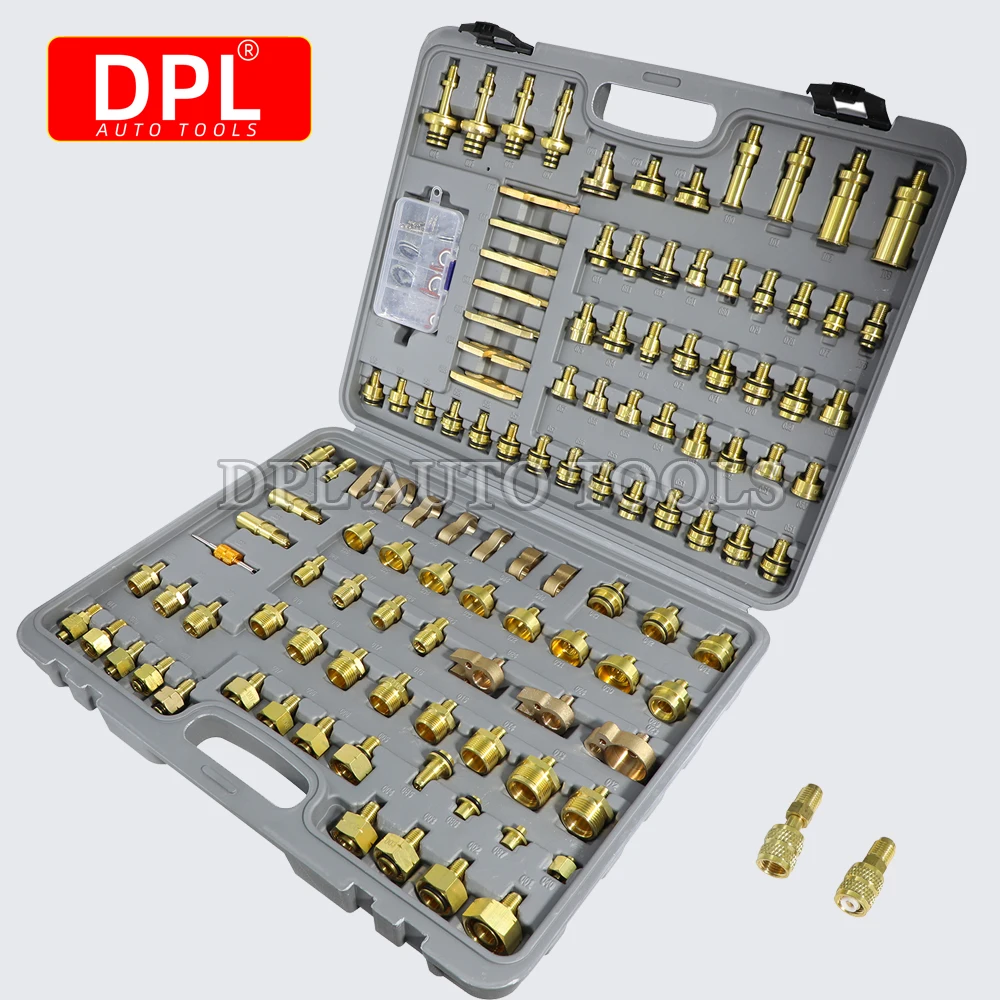 Air Conditioning Leak Test Adapter Leak Detection Repair Brass Kit for A/C System Leak Picking Tools Auto Tool