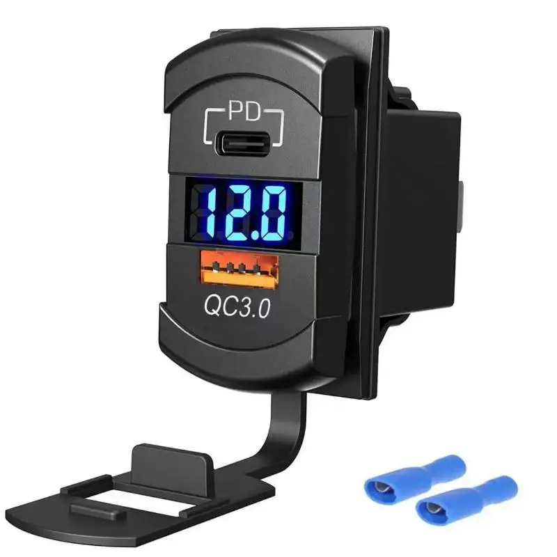 54W USB Charger Socket Rocker Switch USB C PD QC30 Waterproof Fast Charge For Car RV Truck UTV