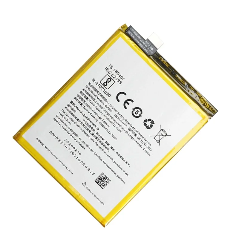 For OPPO BLP637 Mobile Phone Battery 1+5T One Plus Five New High-capacity 2pcs