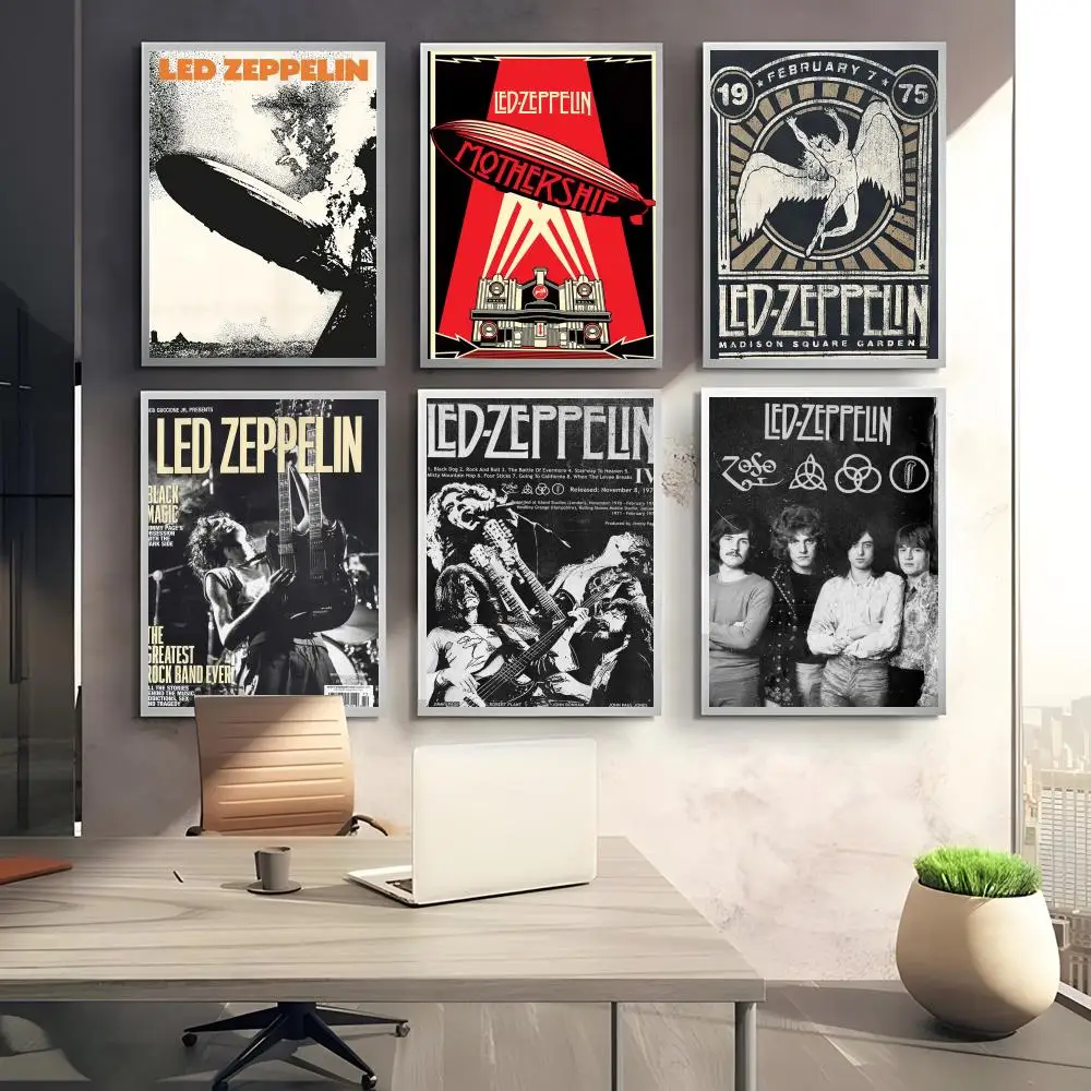 Band L-Led Cool-Z-ZeppelinS Poster Home Living Bed Room Bar Hallway Sticky Wall Art Printing Waterproof Aesthetic Decor