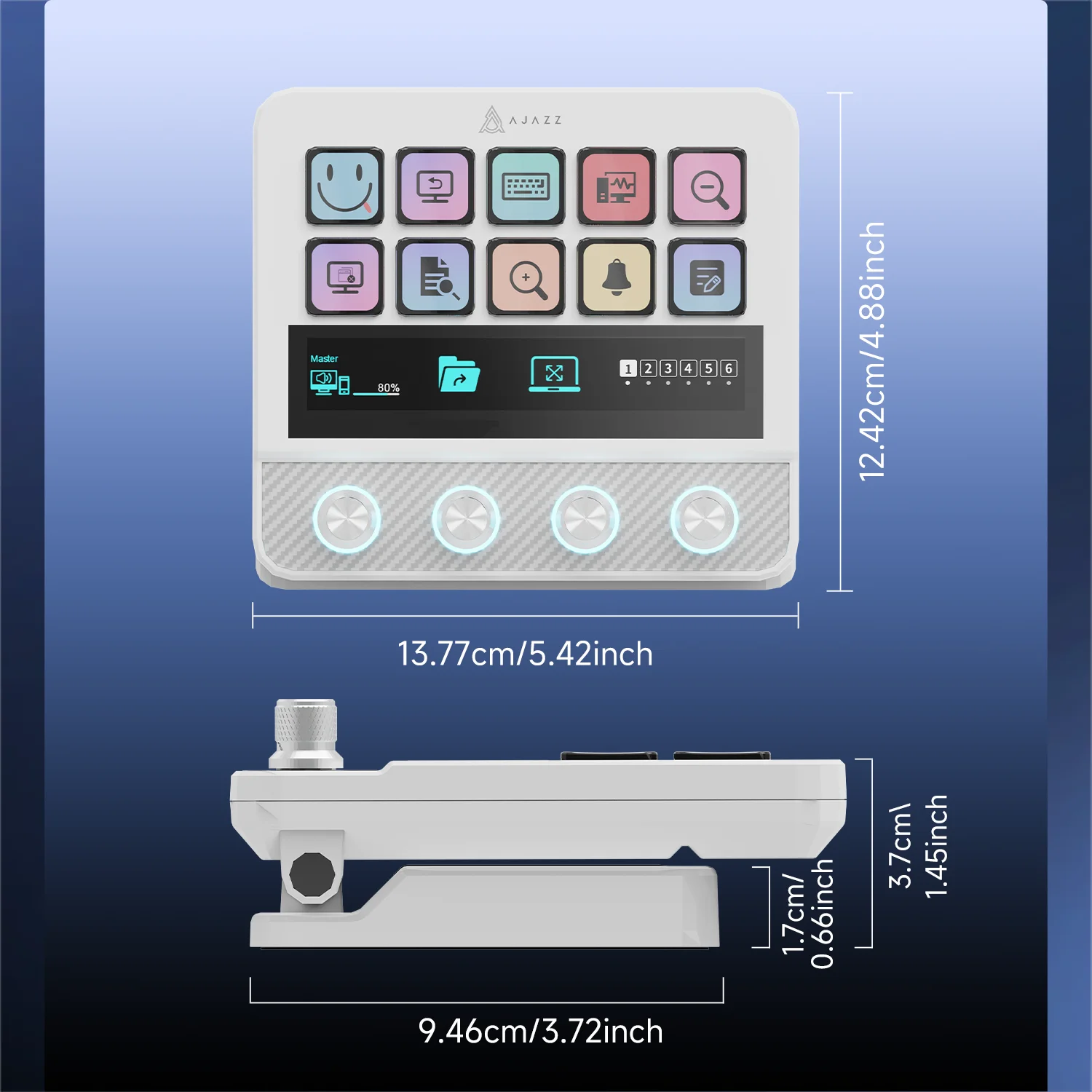 Consola con Cable AJAZZ AKP05PRO, Teclas y Perilla LCD Personalizables, para Streaming y Oficina