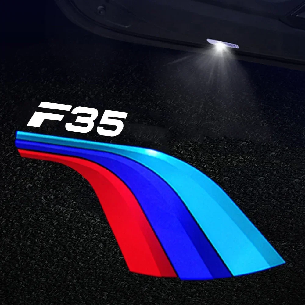 2PCS Car Door LED Light Logo Laser Projector Welcome Light Decal Badge for BMW 3 Series F35 2012‑2019 Emblem Decor Accessories