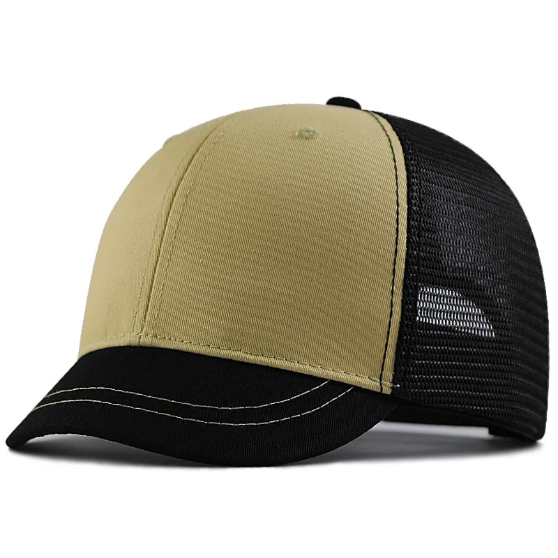 Gorra de béisbol de malla para hombre y mujer, gorro de cabeza grande, transpirable, de ala corta, para camionero, deportes, 57-60cm, 60-65cm